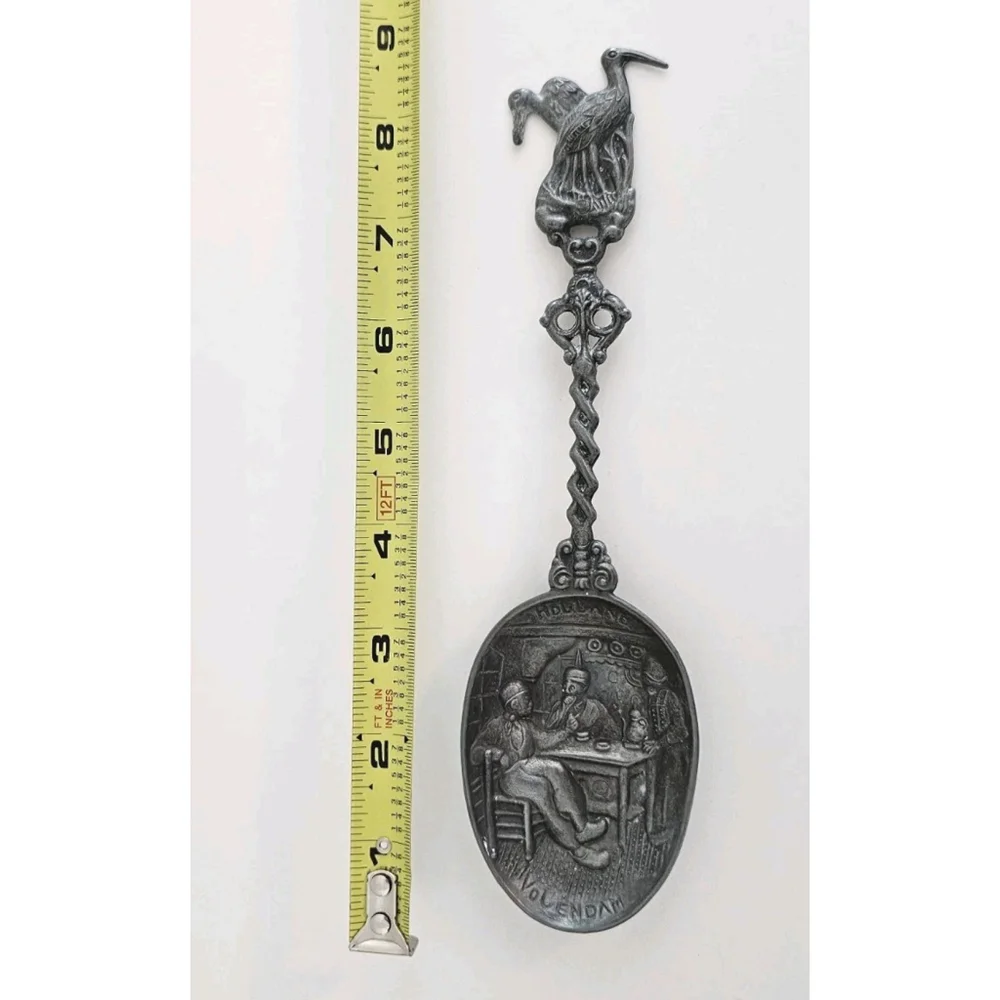 Old WWI Holland VOLENDAM ''Battle of Texel'' Pewter Decorative Collectible Spoon